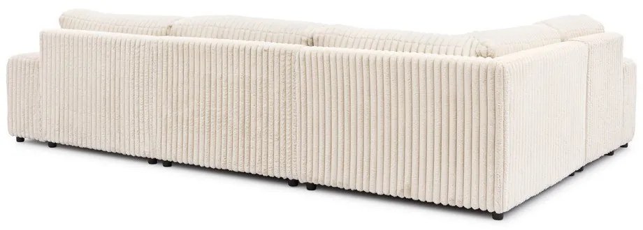 Krémová menčestrová rohová pohovka (ľavý roh/do tvaru "U") Justin – Ropez