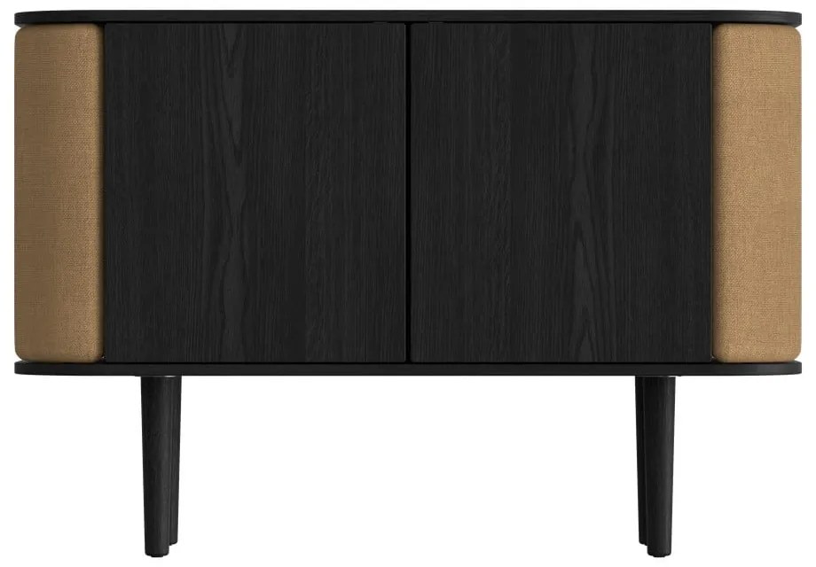 Čierno-hnedá nízka komoda v dekore duba 109x75 cm Treasures – UMAGE
