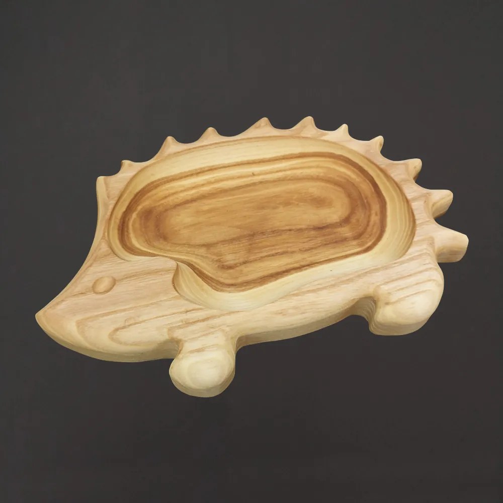 AMADEA Drevená miska ježko, masívne drevo, 21 cm