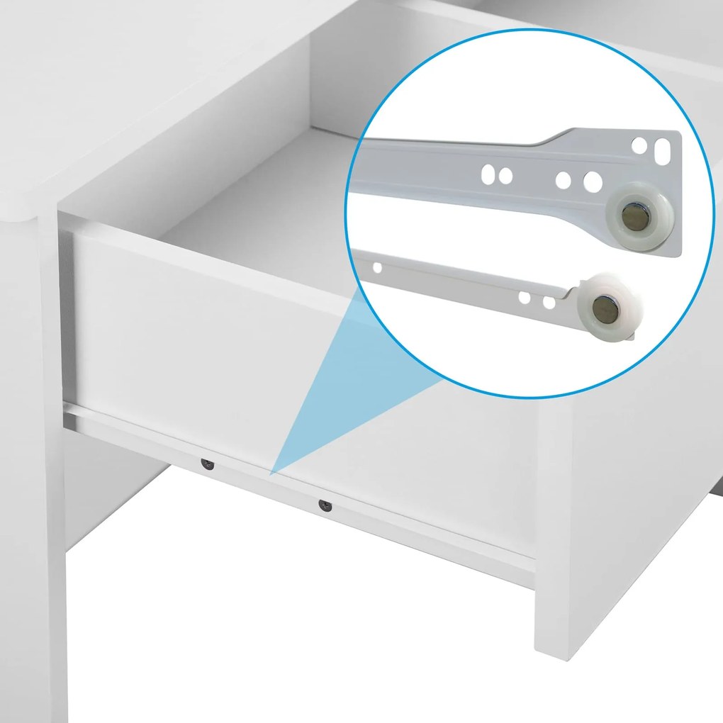 Toaletný stolík LUCIA, 108x40x140cm, biela Jurhan