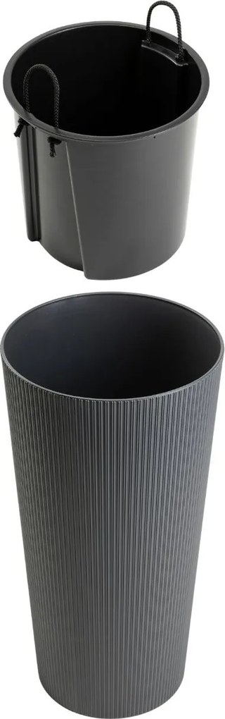 Plastový květináč URBANIKA ECO 57,1x29,5 cm antracitový