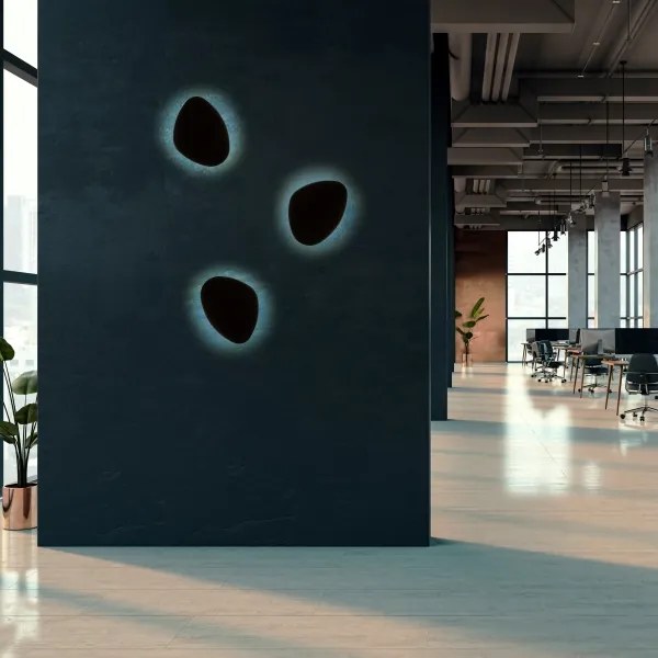 Nástenné svietidlo STONE 3xG9/8W/230V 37x49 cm čierna