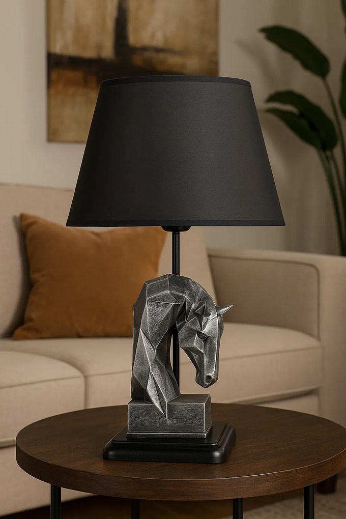 Stolová lampa Horses čierna/strieborná