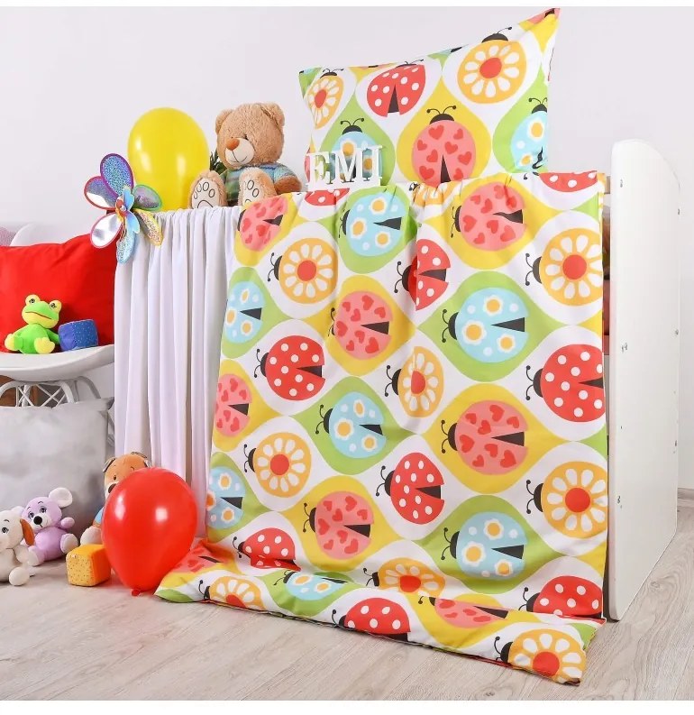 Obliečky detské bavlnené Lienky EMI, Detský set 90x130 + 45x65