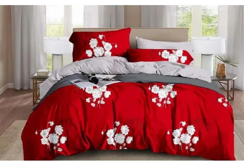 Obojstranné posteľné obliečky v červenej farbe