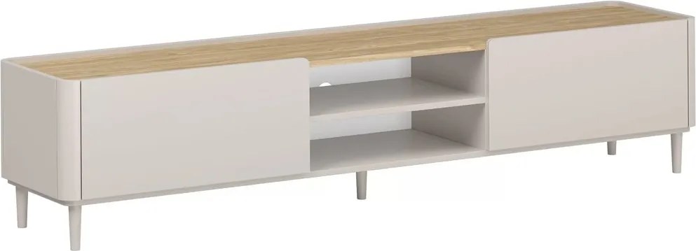 TV skrinka Elivo 220 cm na nožičkách - kašmír / olejovaný dub