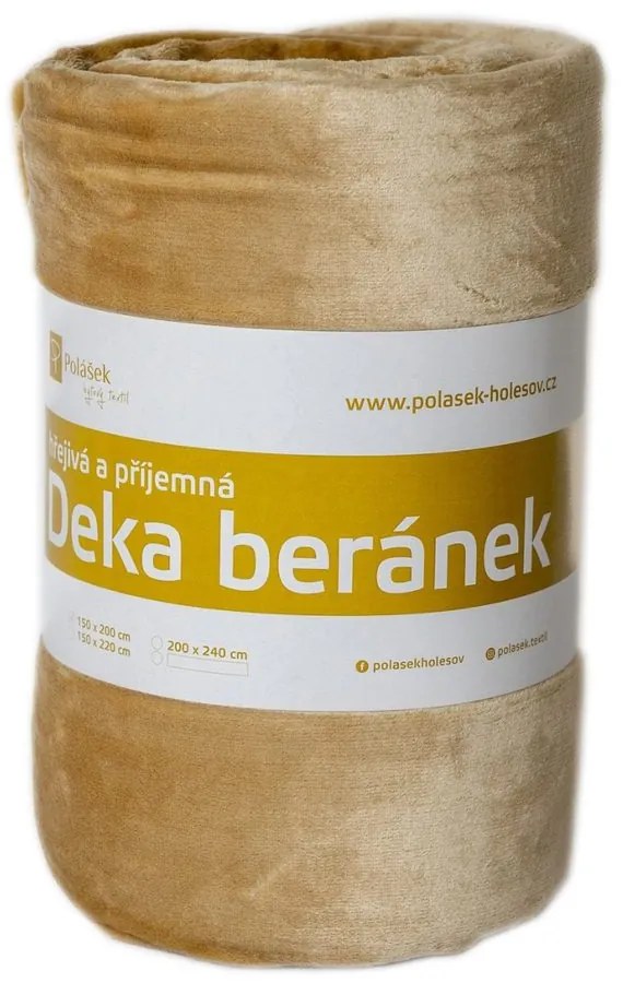 Polášek Mikroflanelová deka s barančekom - Šampáň | 100 x 150 cm