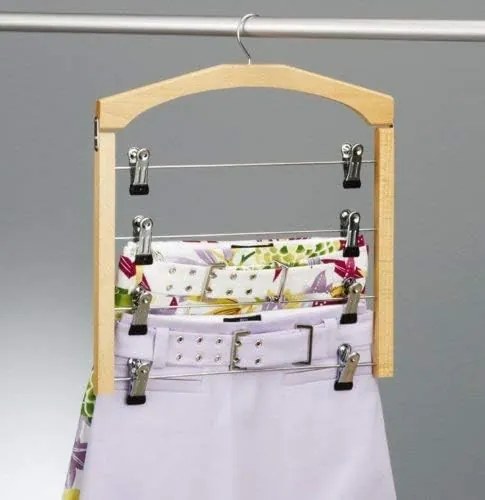 Zeller Present Drevený vešiak s klipmi na nohavice a sukne, 4 úrovne