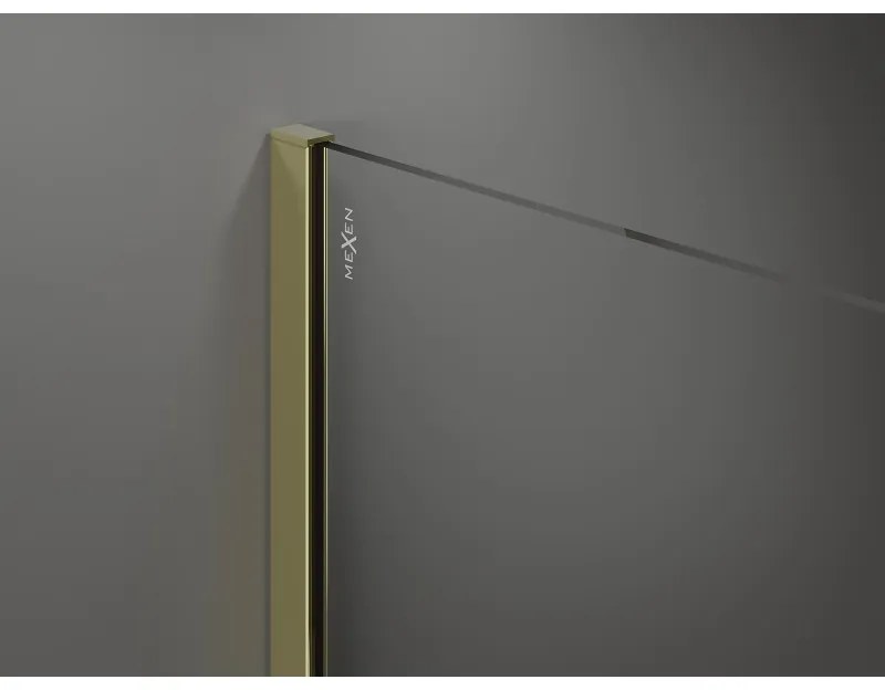Mexen Kioto sprchová zástena 70x200 cm 8 mm, zlatý profil, sklo efekt zrkadla, 800-070-101-50-50