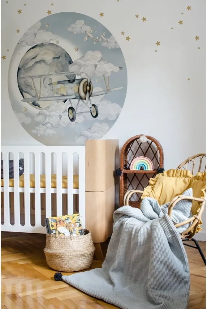 Samolepka do detskej izby lietadlo v kruhu L