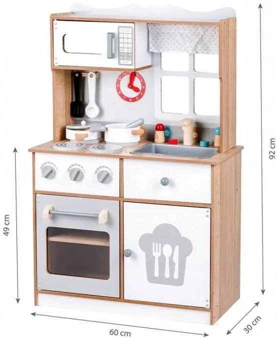 Drevená kuchynka XXL + kuchynské náradie Ecotoys
