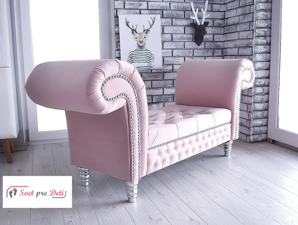 Leňoška LONGUE Velvet Pastel pink