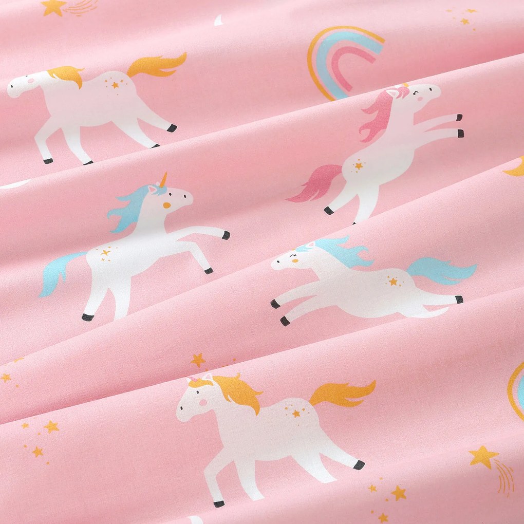 Goldea bavlnená napínacia plachta do detskej postieľky - veselí jednorožci 60 x 120 cm