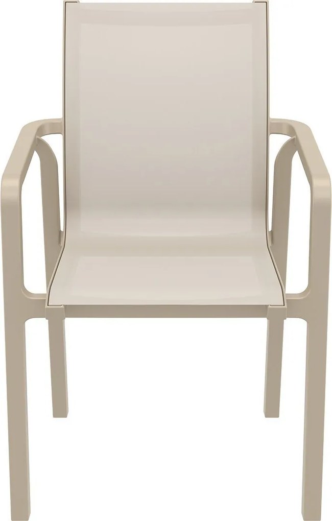 PACIFIC záhradná stolička s podrúčkami taupe