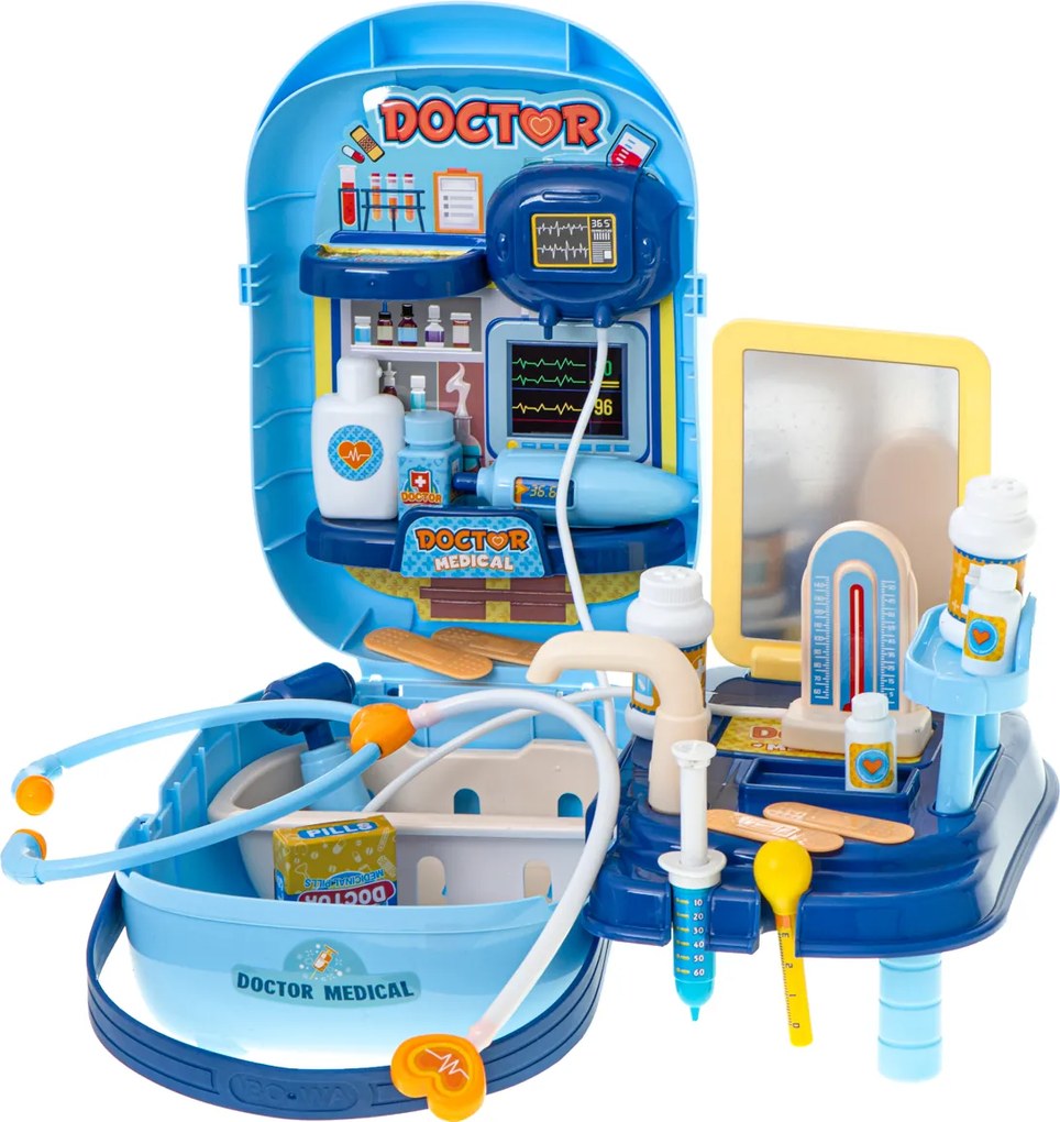 KIK Detská lekárska súprava 34-dielna v kufríku – hračka doktor, stetoskop, teplomer