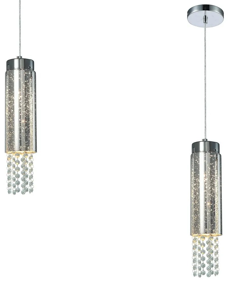 Závesné svietidlo Moonlight, 1x kryštáliky/akrylové tienidlo, ch