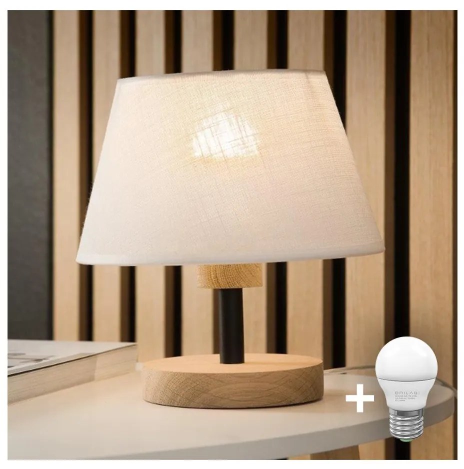 Brilagi - LED Stolná lampa ANTHONY 1xE14/40W/230V dub/biela