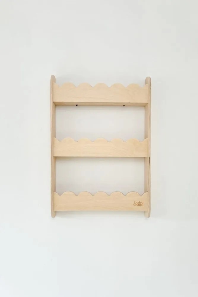 Detská nástenná polica malá – 3 úrovne úložného priestoru Biela