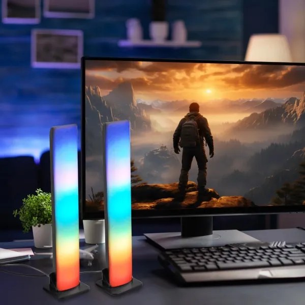 SADA 2x LED RGB Stmievateľná stolná lampa LED/5W/5V + diaľkové ovládanie