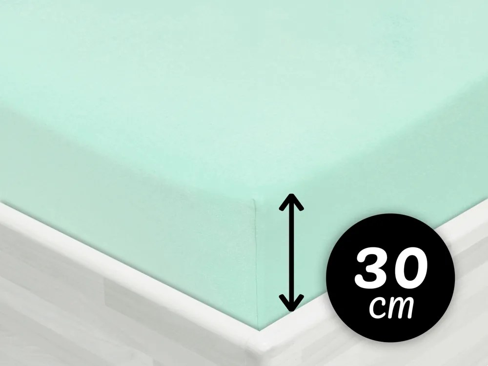 Jersey napínacie prestieradlo na vysoký matrac JR-034 Mintové 100 x 200 - výška 30 cm