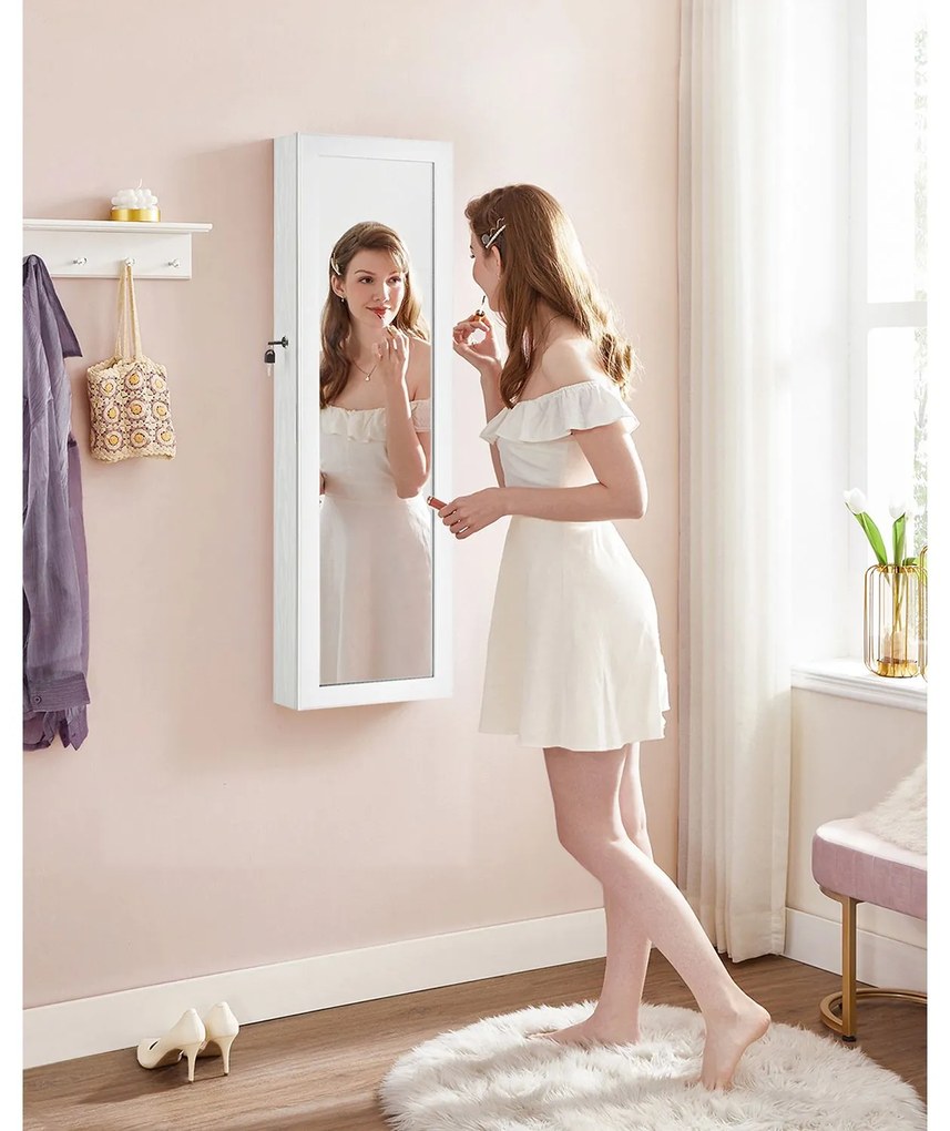 Závesná šperkovnica Elissa biela/béžová