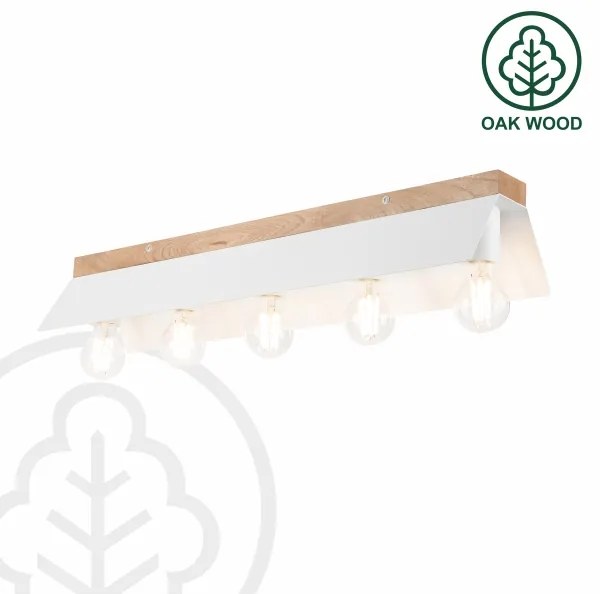 Stropné svietidlo ESME 5xE27/15W/230V biela/dub