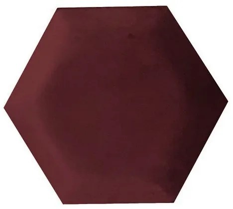 Čalúnený akustický panel nástenný Riwiera 59 bordó hexagon - Hexagon 6x15 cm Egibi