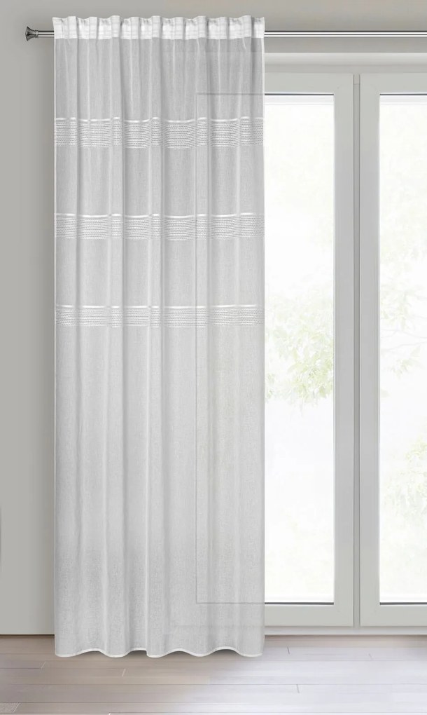 ZÁCLONA NA PÁSKE INES 140X270 CM BIELA