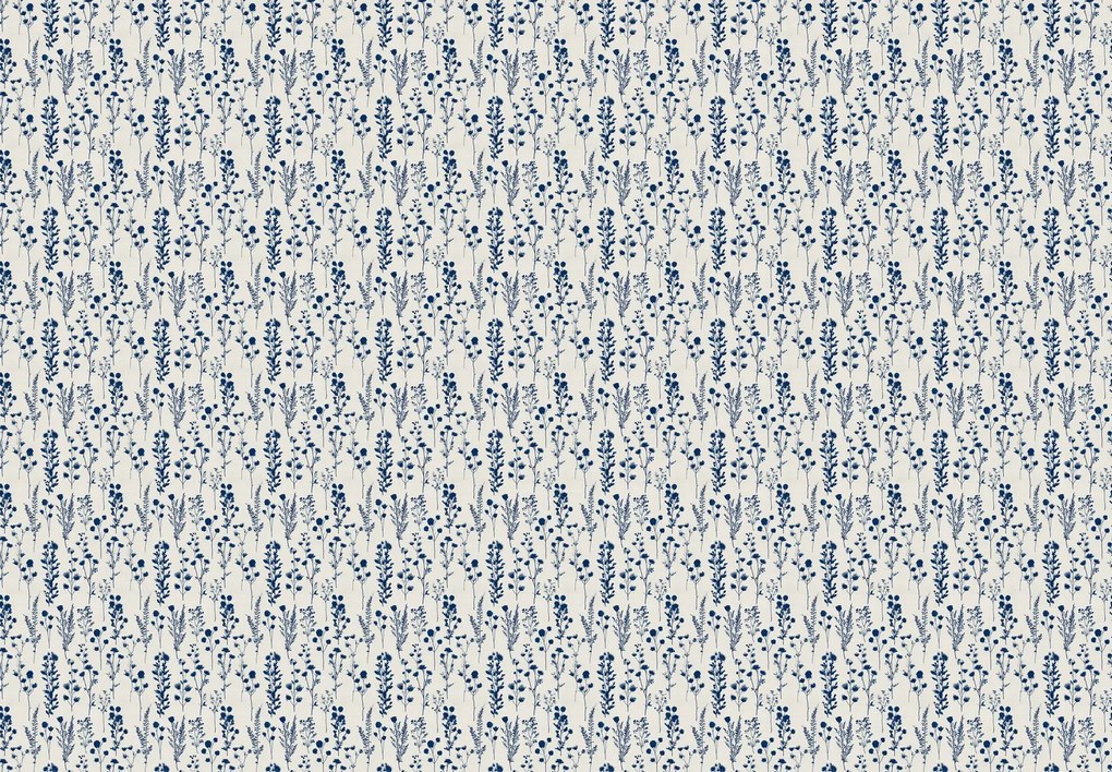 Fototapeta - Modré vzorované kvety (147x102 cm)