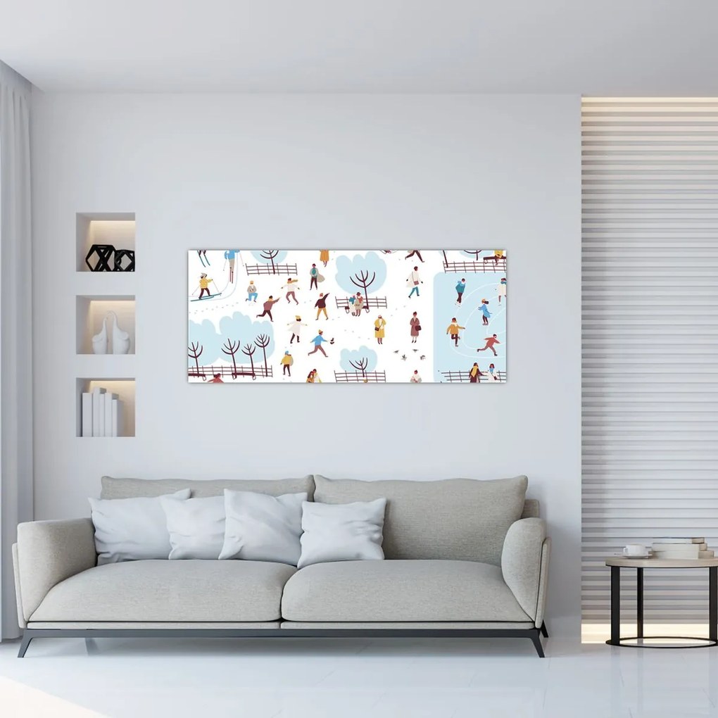 Obraz - Veselá zima (120x50 cm)
