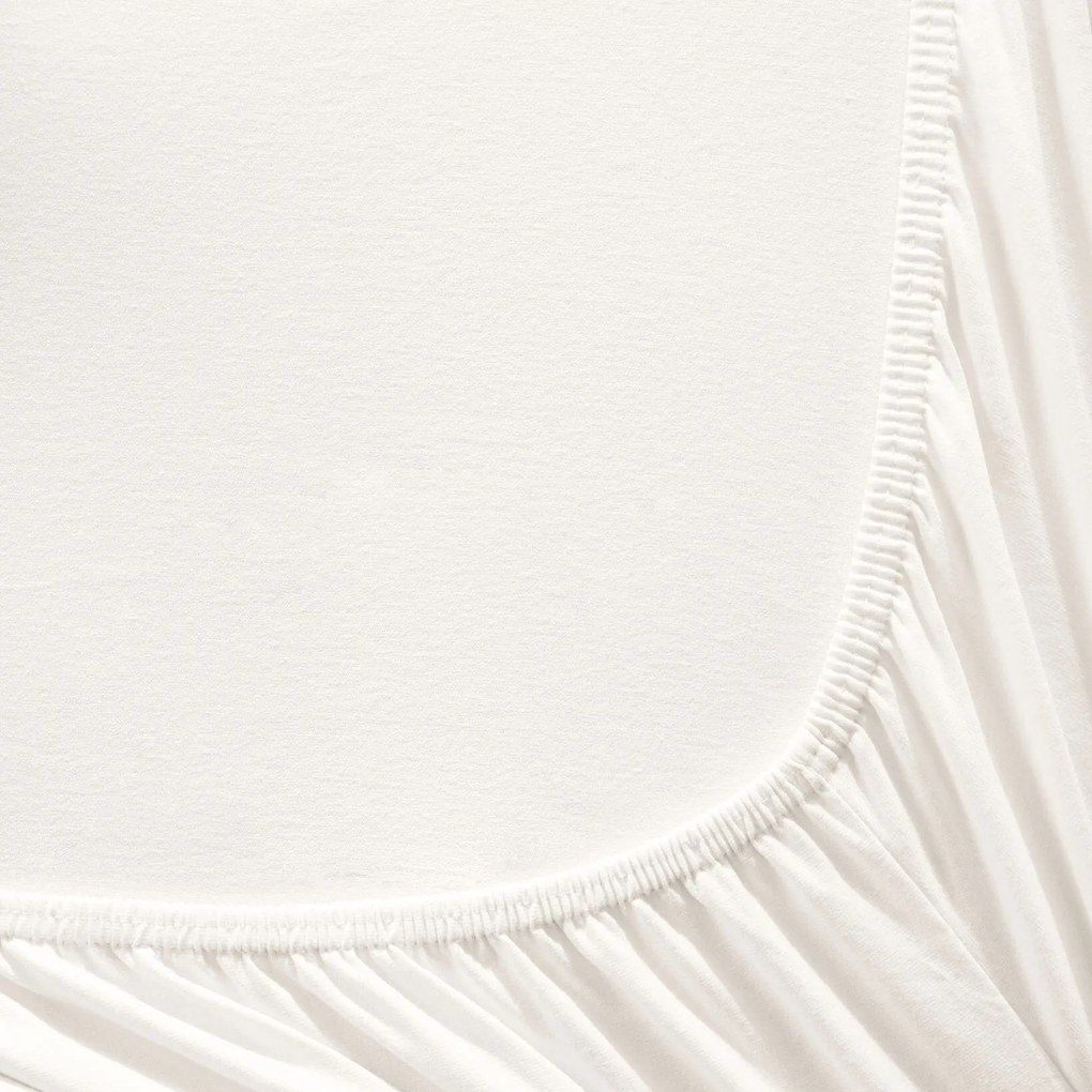 Goldea jersey elastická plachta - smotanová 200 x 220 cm