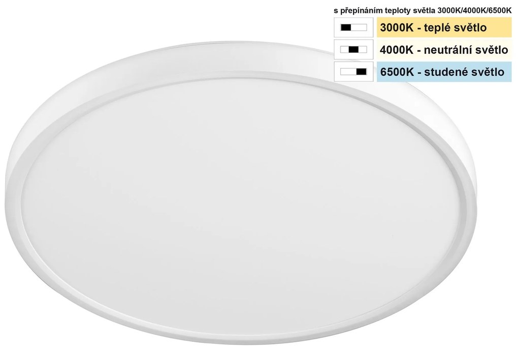 TOP LIGHT Svetlo stropné Revit 30B CCT, Biela