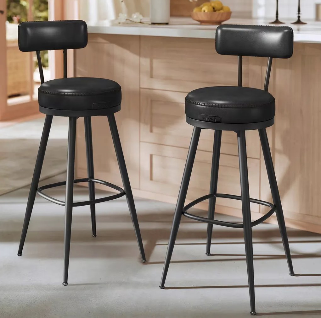 Sada 2 ks barových židlí Vasagle Ekho Lerry černá