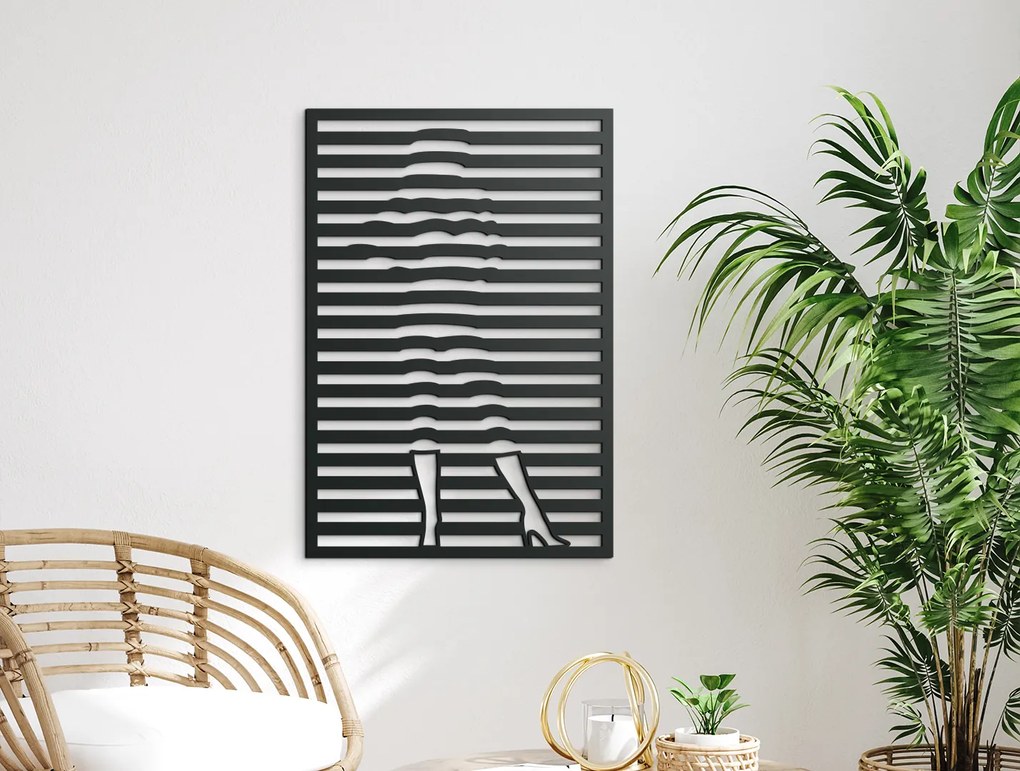 drevko Minimalistický obraz Silueta ženy Rozmer obrazu: 44,5 x 30,5 cm, Farba dekorácie: Čierna