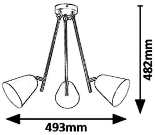 Rabalux 5376 - Luster na tyči ALDER 3xE14/40W/230V