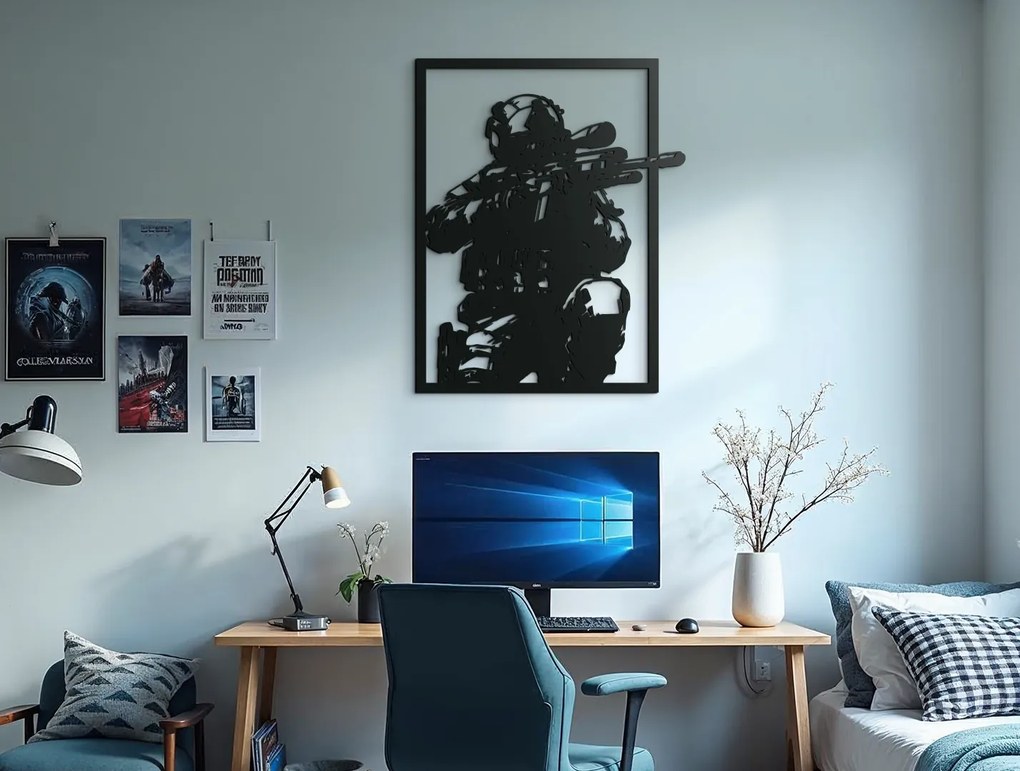 drevko Drevený obraz na stenu Vojak Rozmer obrazu: 65 x 52,5 cm, Farba dekorácie: Čierna