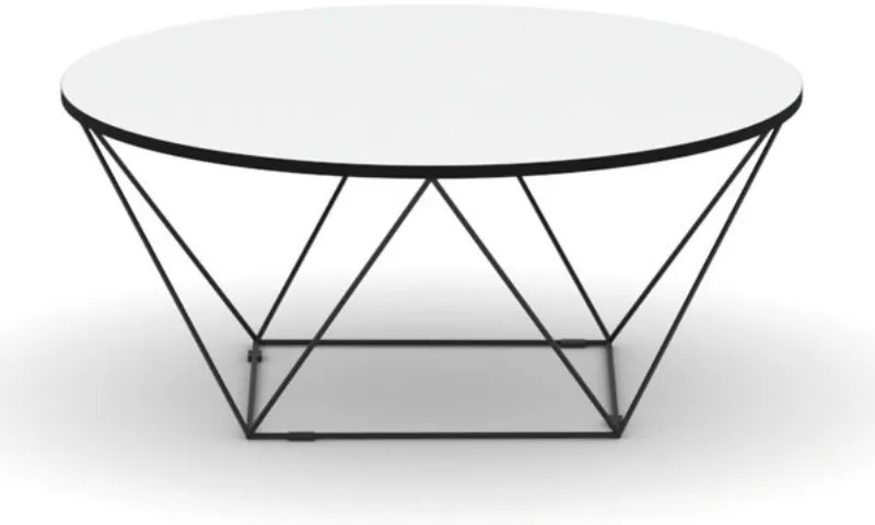 Okrúhly konferenčný stôl WIRE, priemer 105 cm, biela