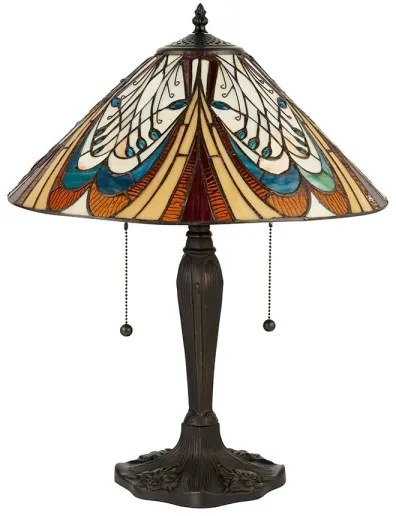 Stolná lampa Tiffany HECTOR 2xE27/60W/230V, priemer 40 cm