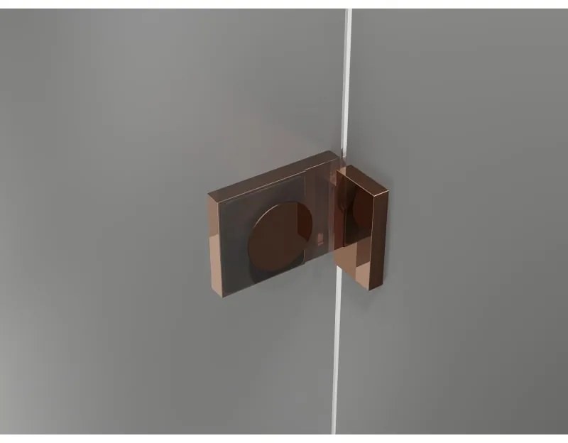 Mexen Lunar Duo, výklopný sprchový kút 90 x 90 cm, 8mm číre sklo, profil ružové zlato, 834-090L-090P-60-00