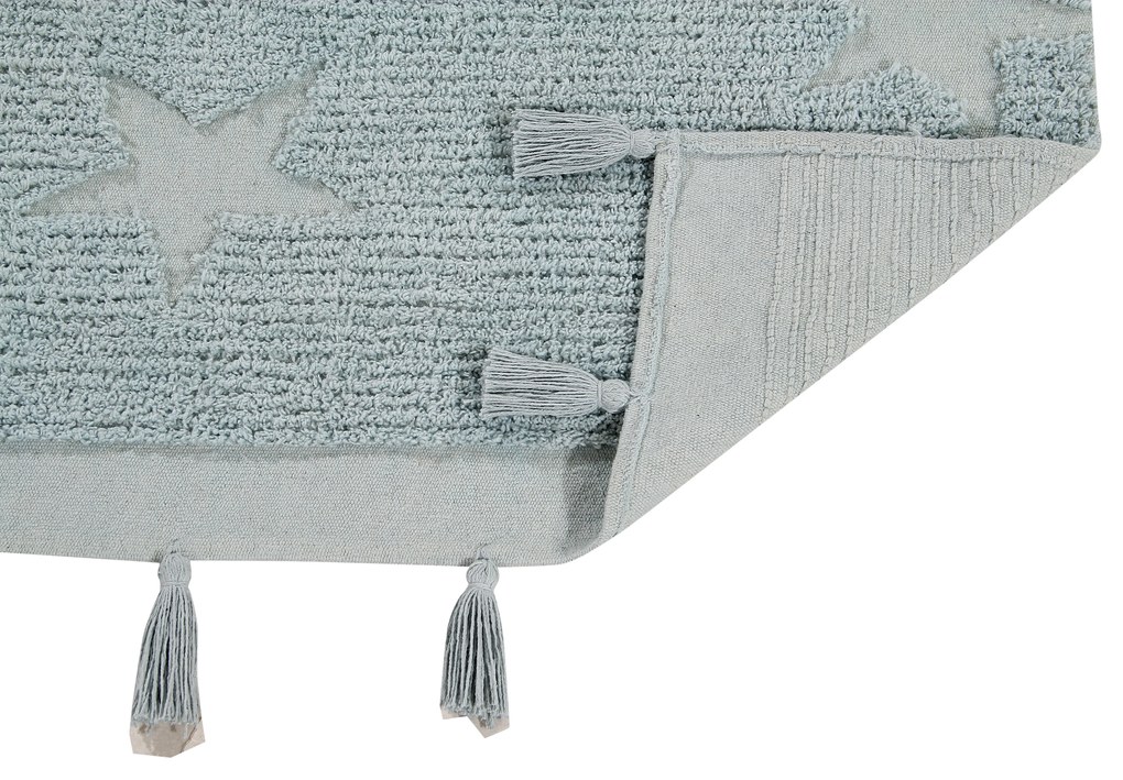 Lorena Canals, Ručne tkaný kusový koberec Hippy Stars Aqua Blue, 120x175, modrá, detská izba