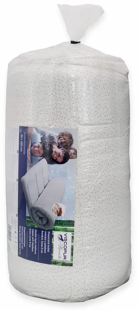 VISCOPUR Vrchný matrac VISCOPUR® bamboo snow 8 cm - 100x200 cm
