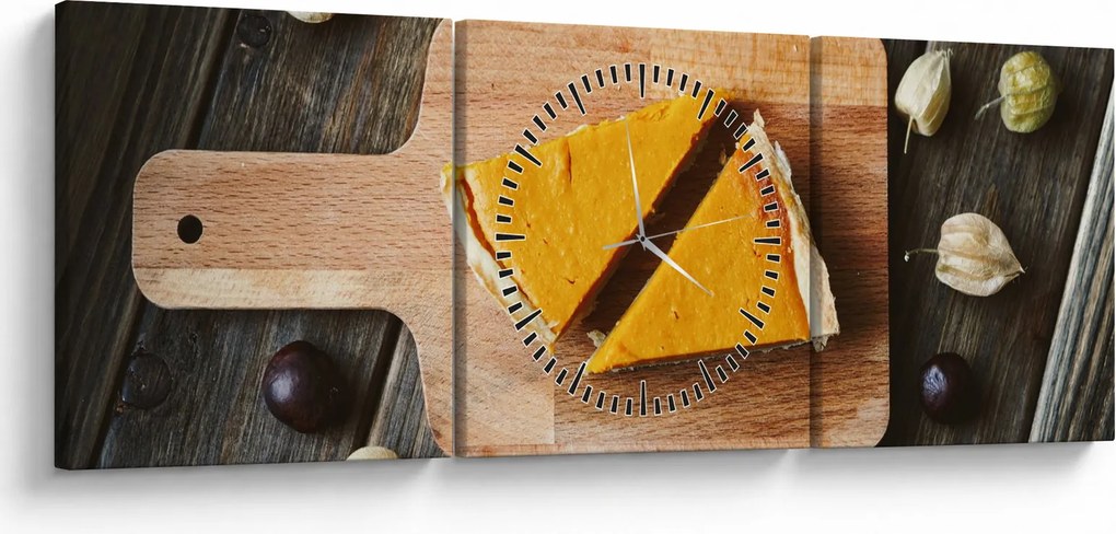 Obraz - Tekvicový koláč (s hodinami) (90x30 cm)