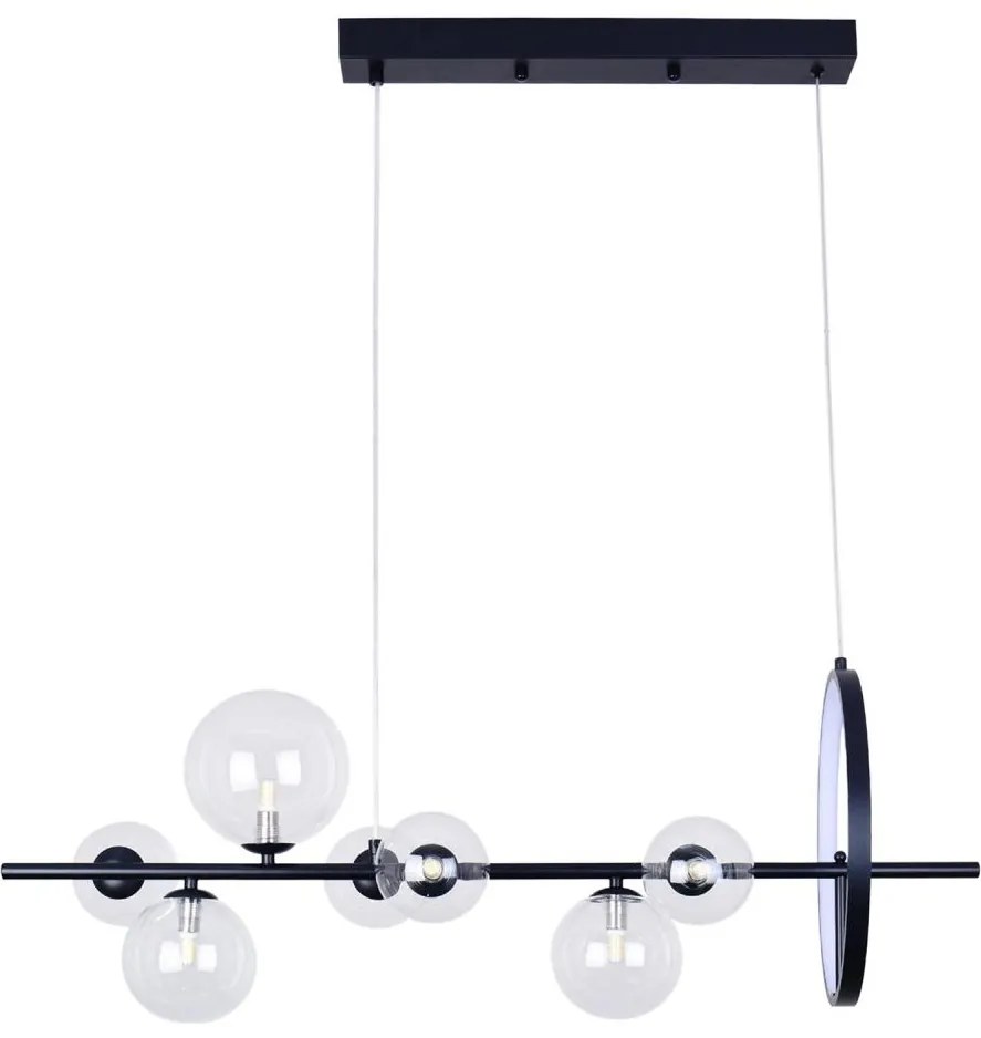 LED Luster na lanku HYBRID LED/15W/230V + 7xG9/6W 4000K čierna