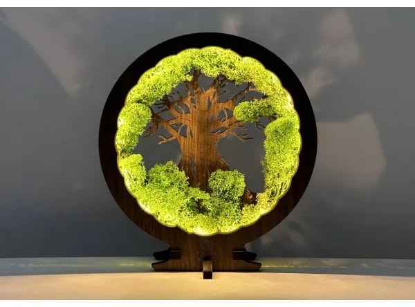 Li-Go 23604/DUB2 - LED stmievateľná stolová dekorácia LED/12W/230V 20x22 cm dub