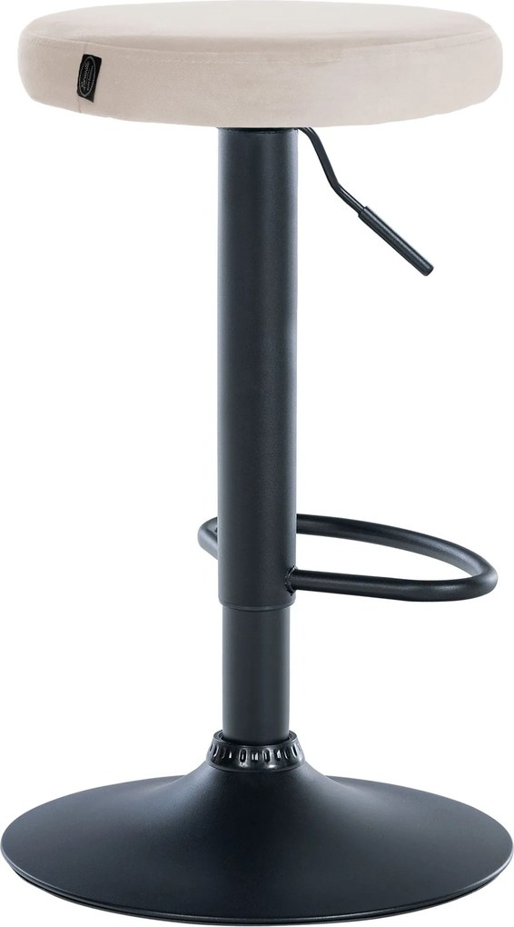 Barová stolička Ponte - zamat, čierny rám - Krémová
