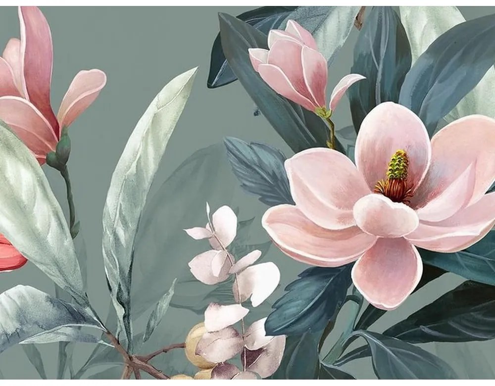 Zelené obliečky na jednolôžko z organickej bavlny Descanso Rose, 140 x 220 cm