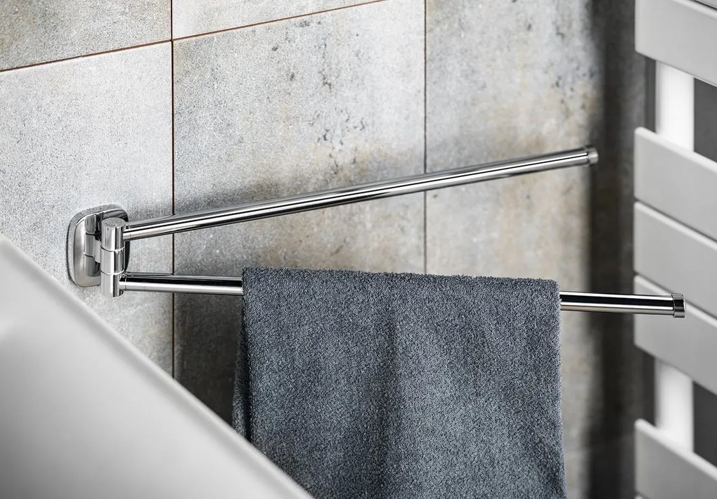 Aqualine Aqualine, RUMBA držiak uterákov otočný dvojitý 450mm, chróm, RB121