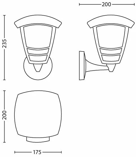 Philips 15380/31/16 - Vonkajšie nástenné svietidlo MYGARDEN CREEK E27/60W/230V