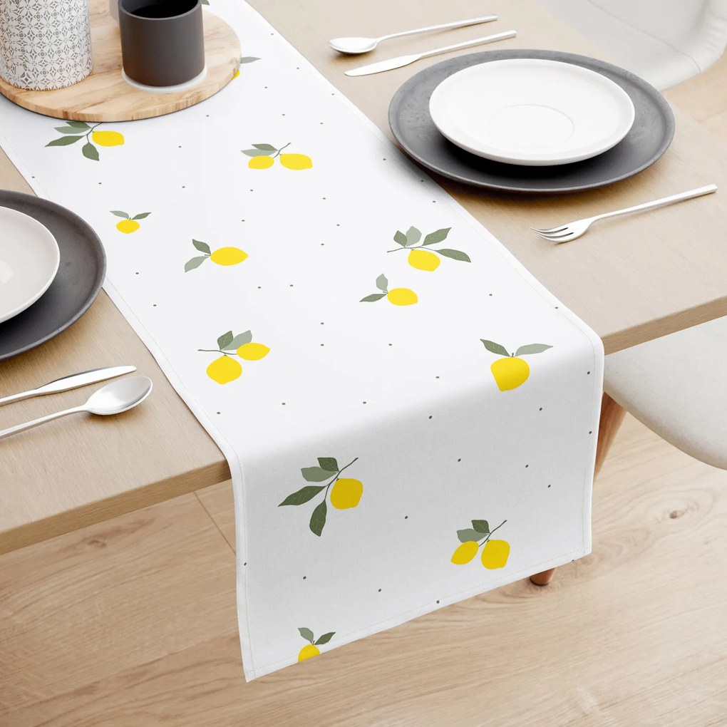 Goldea behúň na stôl 100% bavlnené plátno - citróny 50x120 cm