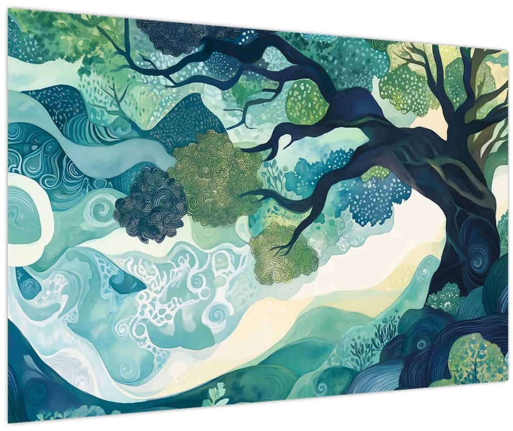 Obraz – Zelená koruna stromu života (90x60 cm)